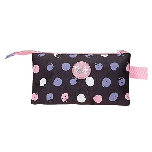 Roll Road Roll Road The Time is Now Triple Case Black 22x12x5 cm Polyester, Black/White, Triple Case, 22 cm x 12 cm x 5 cm - Image 3