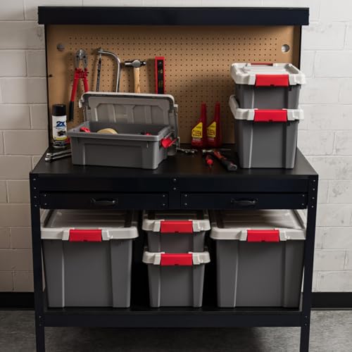 IRIS USA 3 Gallon Lockable Storage Totes with Lids, 5 Pack, Heavy-Duty Durable Stackable Containers, Large Garage Organizing Bins Moving Tubs, Rugged Sturdy Equipment Utility Tool Box, Gray - Image 3