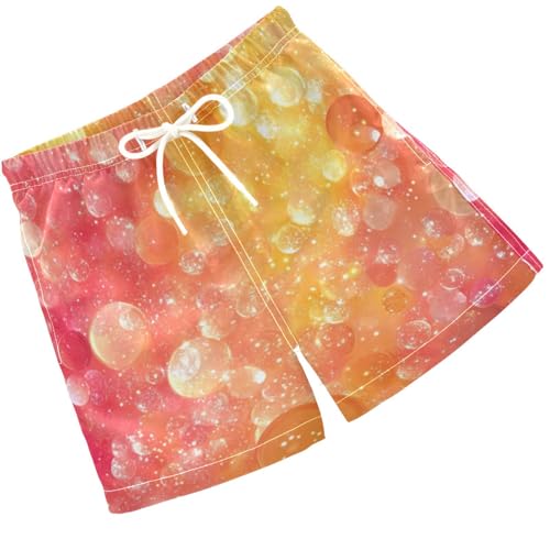 Pigsaly Boys Swim Trunks Candy Sweet Coral Yellow Pink Gradient Glitter Boys Board Shorts Swimsuit Swimwear Bathing Suit XS