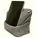 LESEfit Soft antirutsch Lesekissen Tablet Kissen Sitzsack für Buch & e-Reader kompatibel mit iPad, Buchstütze für Bett & Sofa (multifunktionale Quader-Form) Wildleder-Imitat grau