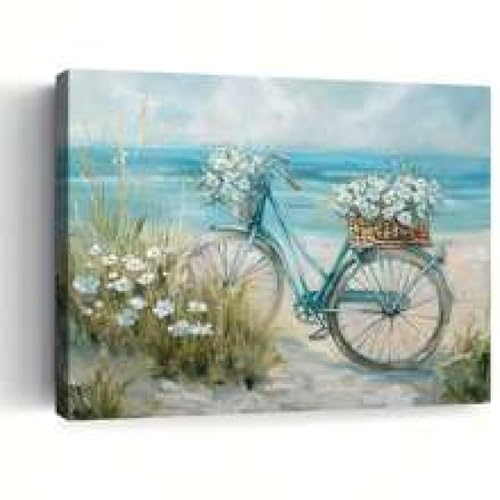 Impression sur toile murale image d'océan bleu sarcelle 50x70cm pour salon