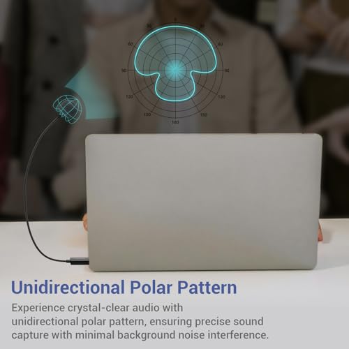 Cubilux Mini Gooseneck USB Microphone for Computer, Mini USB Microphone for Laptop, 1.05 FT External Microphone for Laptop with Strong Qualitative Gooseneck Design-Plug & Play