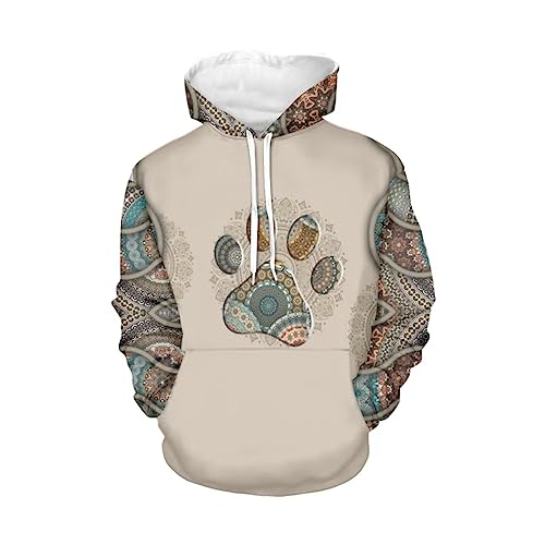 WELLFLYHOM Sudaderas con capucha para mujer, ropa deportiva para adolescentes, Pata de perro Boho Floral, XS