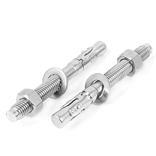 Aexit M12 Thread Anchors 304 Stainless Steel Car Repair Gecko Expansion Bolt Screw 110mm Expansion Anchors Long 2pcs