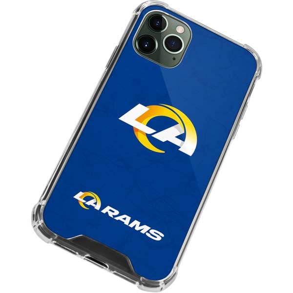 Skinit Clear Phone Case Compatible with iPhone 11 Pro Max - Officially Licensed NFL Los Angeles Rams Distressed Design
