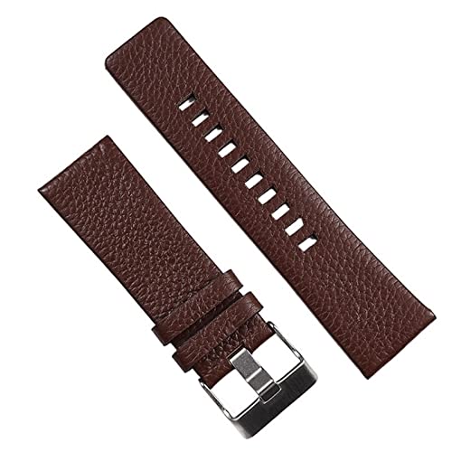 Bracelet de montre cuir véritable 22mm marron texture litchi rechange pour montre DIESEL