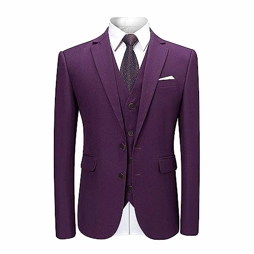 Anzug Herren 3 Teilig Slim Fit - AnzüGe FüR Herren 3 Teilig Modern Baumwolle Freizeit Anzug Set Elegant Hochzeitsanzug Suit Klassische Herrenanzug Regular Jacke Sakko Westen Anzughosen Komplett – Bild 5
