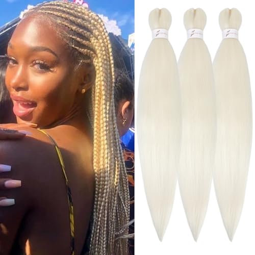 613 Blonde Braiding Hair Pre Stretched 26 Inch 3 Packs...