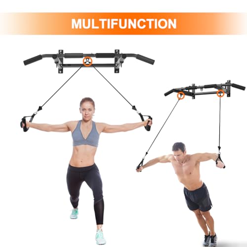 Onetwofit OT053101 Wall Mounted Pull Up Bar, 400 Lbs Heavy Duty Chin Up Bar Multifunctional Strength Training Wall Mount Pull Up Bar Upper Body Workout thumb #4