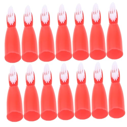 Healvian 20 piezas Cepillos de Dientes Portátiles para Prisión Mini Cepillo de Dedo Ergonómico Seguro Diseño de Manguito para Diario Centros de Seguridad
