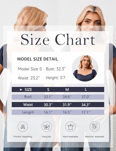 Womens Flowy Peplum Tank Tops Ruffle Sleeve Babydoll Tank Top Sweetheart Neck Smocked Back Short Sleeve Going Out Top3