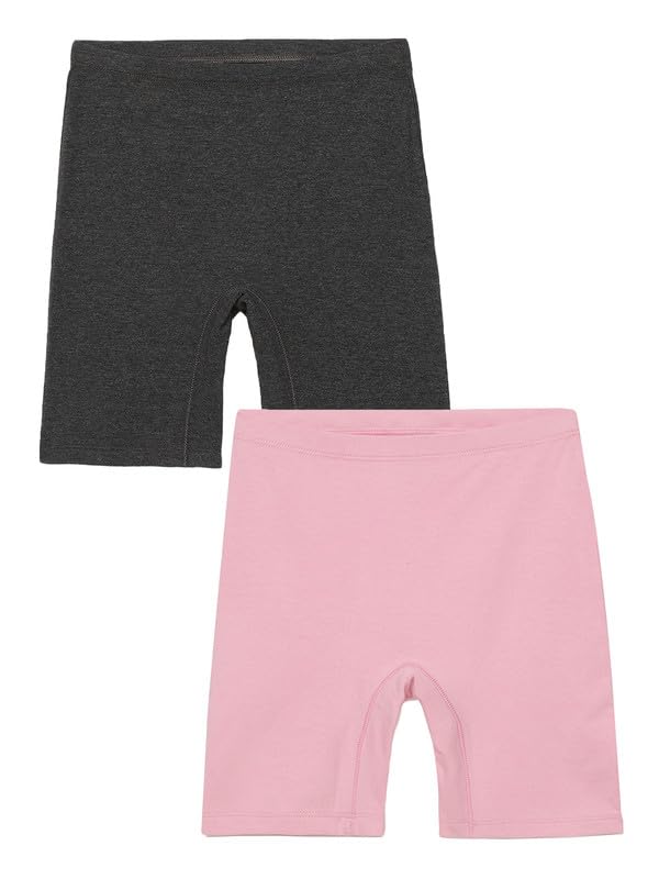 Image of mackly Girls Inner Shorts (Pack of 2) | 2-in-1 Seamless Panty Shorts with Gusset | Soft Breathable Base Layer for Dresses, Skirts