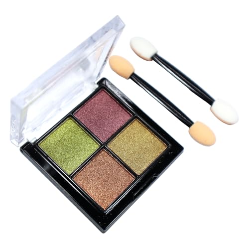 Paleta de Sombras Metálicas com 4 Cores, Pigmentos Cromados e Brilhantes (4 em 1 (HS818))