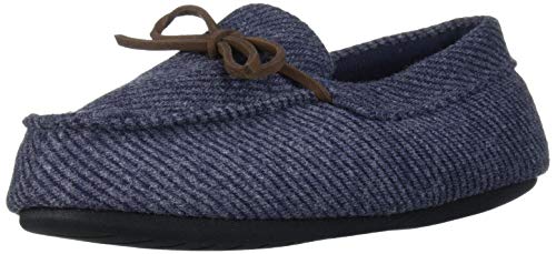 Dearfoams Unisex-Baby DF Kids Toddlers Moccasin with Tie Slipper, Peacoat, 7-8 Toddler Medium US Toddler