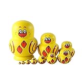 MEIZHITU Muñeca Rusa Matrioskas 10 Piezas Hechas A Mano, Artesanías Pintadas A Mano, Pato Amarillo Matryoshka, Muñecas Babushka De Madera, Juguetes, Adornos De Decoración Russian Doll
