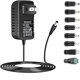 Universal AC Adapter 15V 1A Power Supply 15W AC110V to DC15V Power Driver 15V 100mA~1000mA All Compatible with 8 DC Plug Tips adapters Charger Transformer AC-DC Adapter (DC15V~1A)