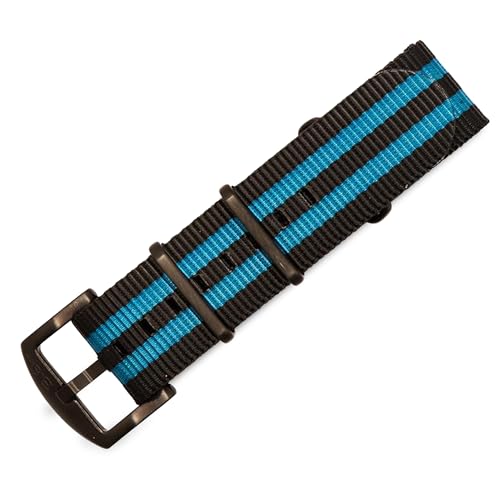Image of BluShark - Original Collection Military-Style Waterproof Watch Strap, Fits All Timepiece Brands, Durable Nylon Wristwatch Accessories with Stainless Steel Buckle - 18mm, 20mm, 22mm & 24mm Watch Bands