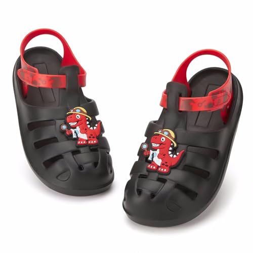Image of FUNCOO PLUS Boys Girls Sandals Toddler Lightweight EVA Water Shoes Kids Closed Toe Fisherman Sandals Summer Beach Sports Shoes Outdoor