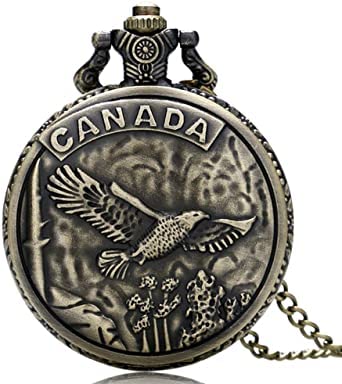 SDFSDF Men's Pocket Watch, Vintage Bronze Canada Goose Eagle Case Quartz Pocket Watch, Men's Gift SDFSDF Men's Pocket Watch, Vintage Bronze Canada Goose Eagle Case Quartz Pocket Watch, Men's Gift