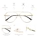 AMOMOMA Trendy Aviator Reading Glasses for Women,Men Blue Light Blocking Computer Readers Retro Metal Frame AM6162, Black&Gold&Silver 1.50x