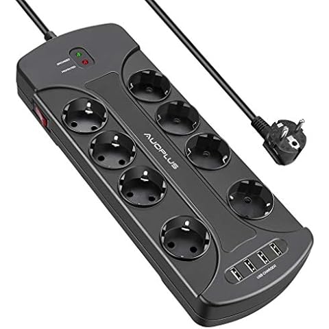 Regleta AUOPLUS con 8 tomas y 4 USB Cover
