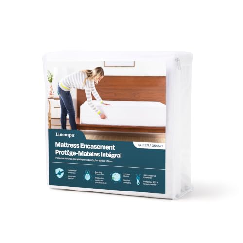 Linenspa Encasement Waterproof Mattress Protector — Zippered...