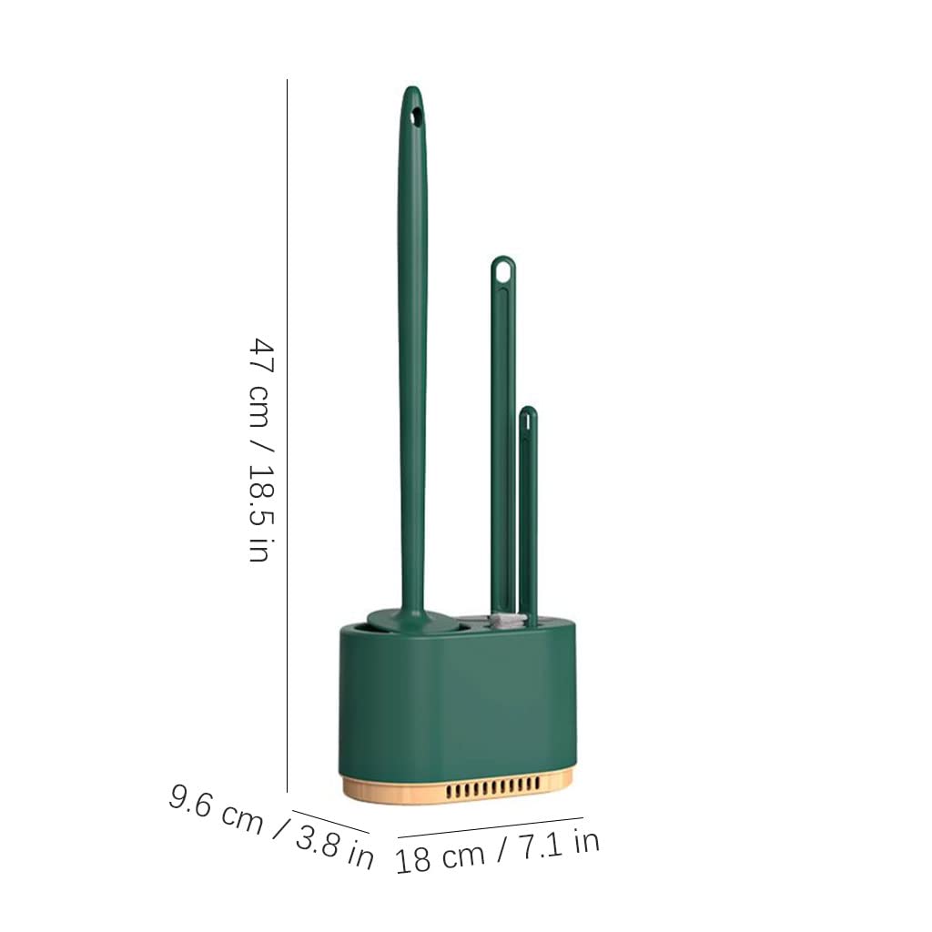 zestawy szczotek toaletowych, i zestaw uchwytów do montażu na ścianie, silikonowa szczotka czyszczenia muszli klozetowej łazienki. Praktyczna(Light Green)