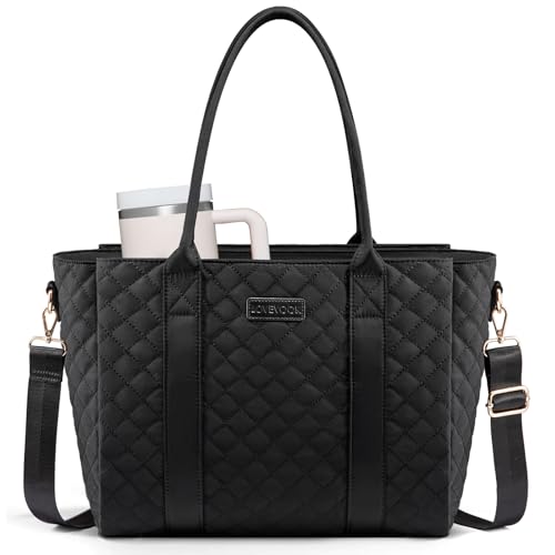 LOVEVOOK Teacher Tote Bag for Women, Quilted Work Tote Nurse Lapt...