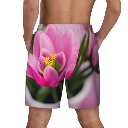 Spring is in The Air Men's Soft Double Swim Shorts, Lounge Swiming Shorts Pants Breathable Summer4