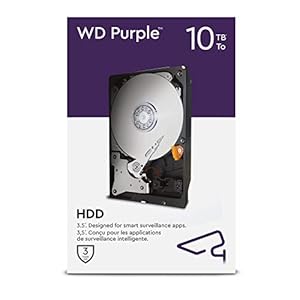 WD Purple 10 TB Überwachung 3.5" Interne Festplatte – AllFrame AI – 360 TB/Jahr, 256 MB Cache, 7.200 RPM Class