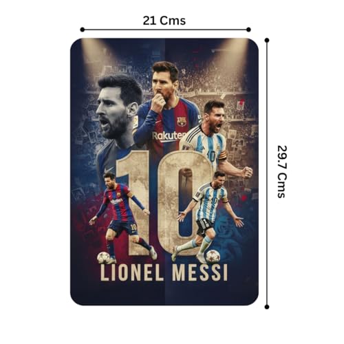 Image of Zesta Bathroom Decor Items Washroom Decor Tin Sign | Aesthetic Posters Wall Poster for Bedroom | Magnetic Cafe Decoration Items /Restaurant Decorations Items | Quirky Home Decor Bar Accent (Messi (2))