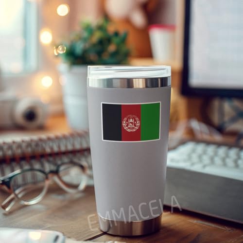 Image of (3PCS) Afghanistan Flag stickers, Countries Flag Stickers, Waterproof Vinyl Decals For Laptops, Tumblers, Water Bottles, Books, Scrapbooks, Size 3 x 2.1 Inch