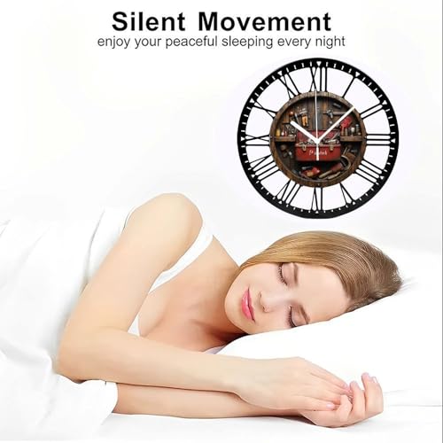Reloj de Pared Redondo de Madera y Metal 10 Pulgadas miniatura 6