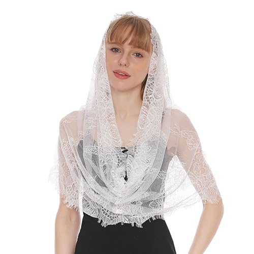 Hayaww Veil Long Chapel Veil Lace Veil Bridal Veil Scarves Veil Wraps Lace Chapel Veil Catholic Veil Wedding Mantilla Veil for Festive Fancy Dress, b, 31.5*22.0in/80.0*56.0cm Hayaww Veil Long Chapel Veil Lace Veil Bridal Veil Scarves Veil Wraps Lace Chapel Veil Catholic Veil Wedding Mantilla Veil for Festive Fancy Dress, b, 31.5*22.0in/80.0*56.0cm
