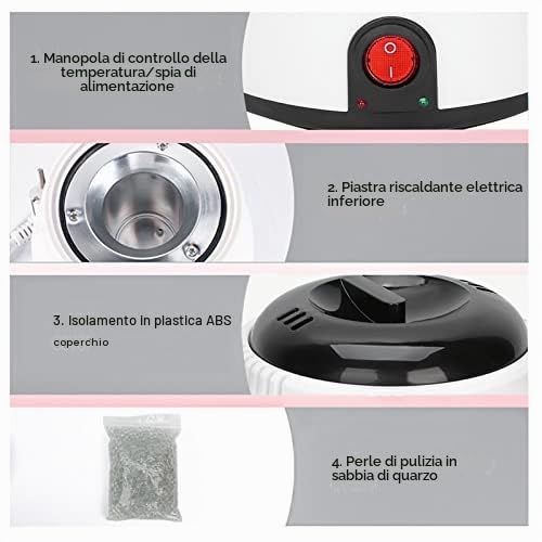Sterilizzatore per Strumenti, Sterilizzatore Ad Aria Calda per Strumenti in Metallo con Sabbia di Quarzo, Disinfettante per Contenitori Sterilizzatore per Pinzette a Forbice