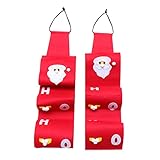 Amosfun 2 Uds Bolsa Colgante De Tejido Navideño Estante para Rollos De Papel Higiénico Santa Decoraciones De Pared Bolsa De Almacenamiento Montada En La Pared Contenedor De Rollo De