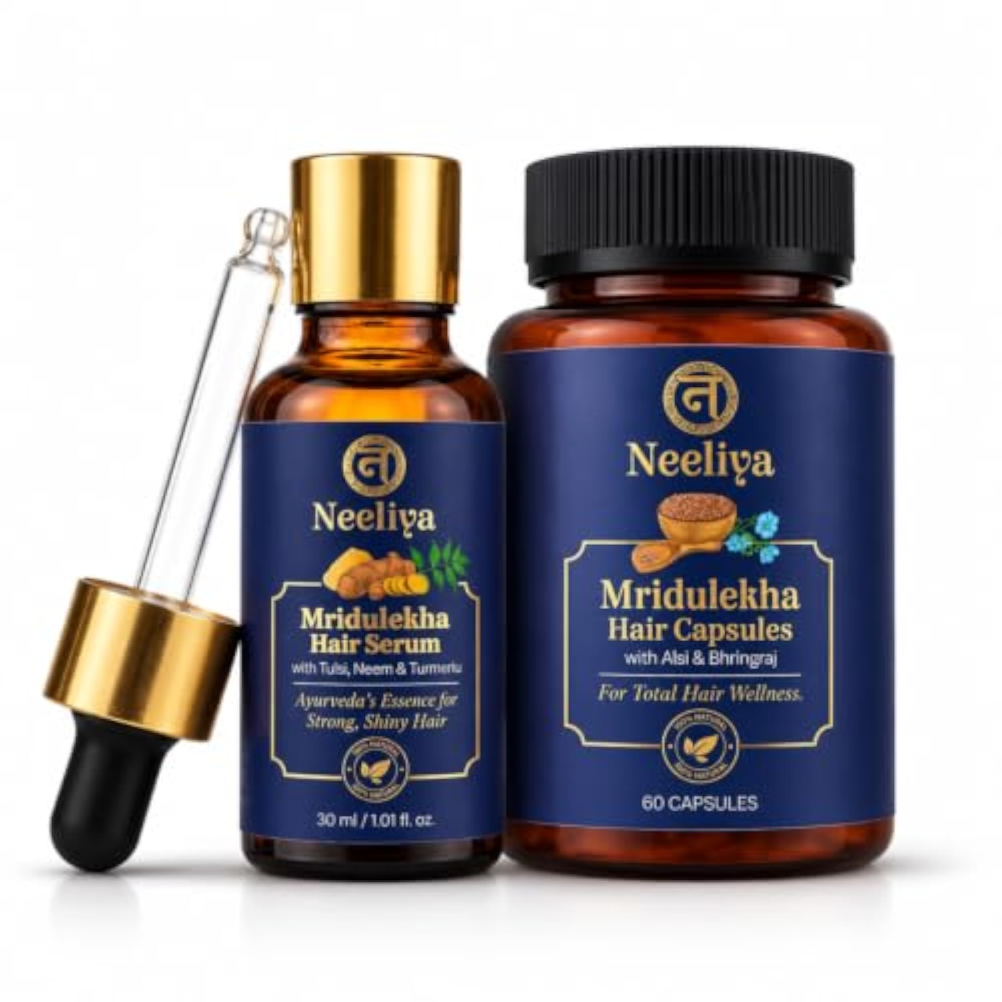 Neeliya Mridulekha Hair Serum & Capsule Combo