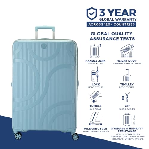 Image of Kamiliant by American Tourister Selva|Trolley Bag Set of 3 (56+69+80 cms) for Travel| Hard Case Polypropylene (PP) Suitcase|360 8-Wheel Spinner Luggage Trolley|Combination Lock|Stone Blue