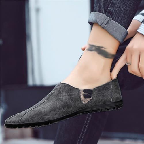 Men's Loafers Retro Printing Leather Loafers Comfortable Flat Heel Anti-Slip Classic Slip-on4
