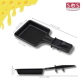 SOS Accessoire Poêlons à Raclette Antiadhésive | Lot de 1 à 12 | Mini Raclette Carré | Compatible avec Appareil à Raclette Tefal | Design Ergonomique et Facile à Net