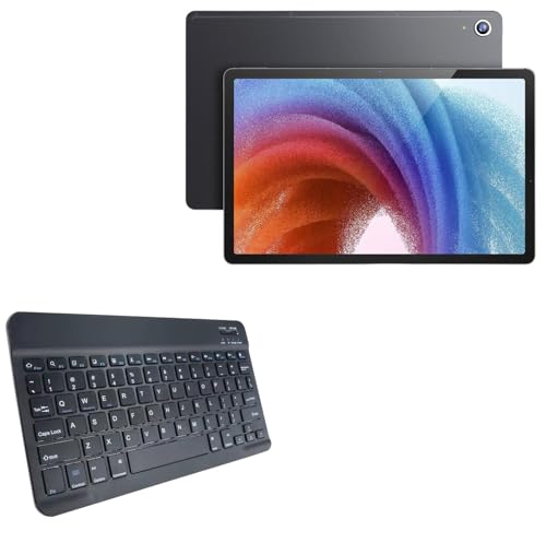 BoxWave Keyboard Compatible with LincPlus T4 Tablet - SlimKeys Bluetooth Keyboard, Portable Thin with Chiclet-Style Keys - Jet Black