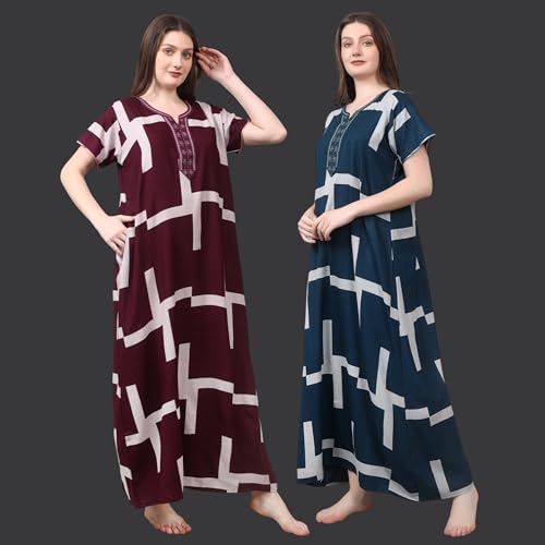 Image of Women's Alpine Floral Print Maxi Night Gown