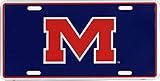 Ole Miss M NCAA Tin License Plate