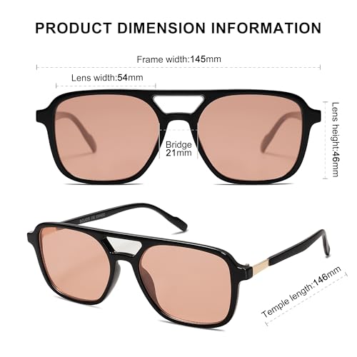 Image of SOJOS Retro Aviator Sunglasses for Women Men,Trendy Rectangle Womens Mens Shades Sun Glasses SJ2202