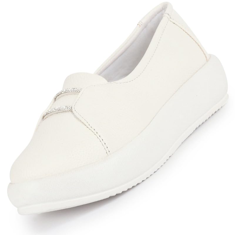 Women Dual Lace Detail with Textured Slip-On Platform Loafers | Height Enhancer Chic Casual Shoes | Everyday Comfort with Memory Cusion Insole