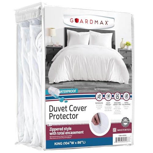 Guardmax Waterproof Duvet Cover - Jersey Fabric with Zipper Closure | Premium Quality, Bed Bug & Allergen Proof King (104 x 86)