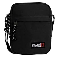 Coronel Tapiocca Bolso para Hombre Bolso Bandolera Urban Casual con Solapa Bolsillos y Cremallera Denim 17.5x22x5.5 cm Negro