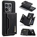 ZORSOME for Oneplus 10 Pro Wallet Case, 2 in 1 Detachable Leather Wallet Case for Oneplus 10 Pro,Magnetic Wallet Protective Case with Stand + Card Holder,Black