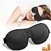 Masque de sommeil pour homme et femme, couvre-yeux pour dormir, masque pour les yeux 100 % occultant en forme de 3D avec bouchons d'oreille gratuits (noir)