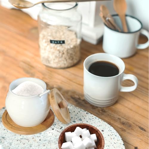 Sdali Home SB002 Sugar Bowl With Lid And Spoon,White Ceramic Sugar Container thumb #4